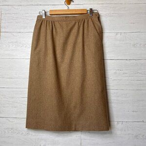 Vintage Pendleton Skirts Womens Size 10 Camel Brown 100% Virgin Wool Midi
